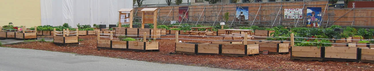 Folks share tools at this community garden